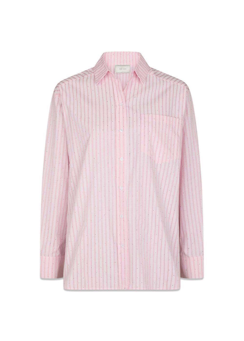 Dalma Soft Stripe Stone Shirt - Pink-Shirts-Neo Noir-Butler Loftet