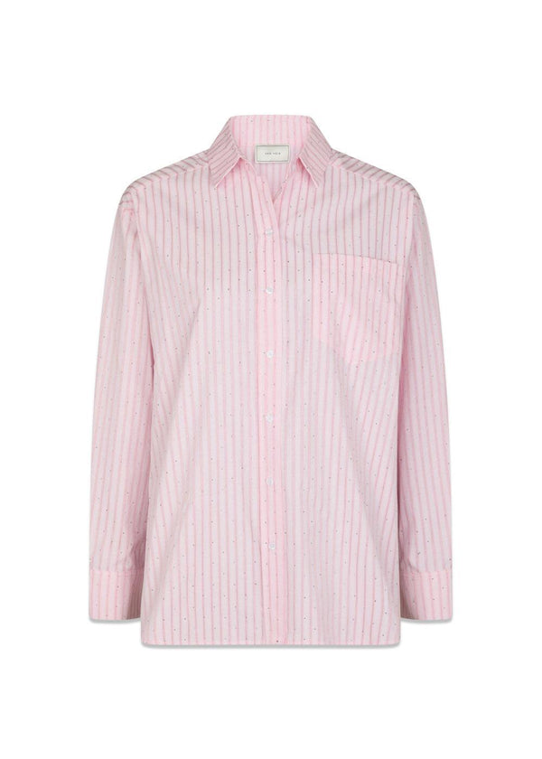 Dalma Soft Stripe Stone Shirt - Pink-Shirts-Neo Noir-Butler Loftet