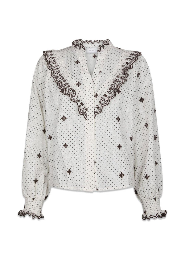 Degas Dot Blouse - Off White-Blouses-Neo Noir-Butler Loftet
