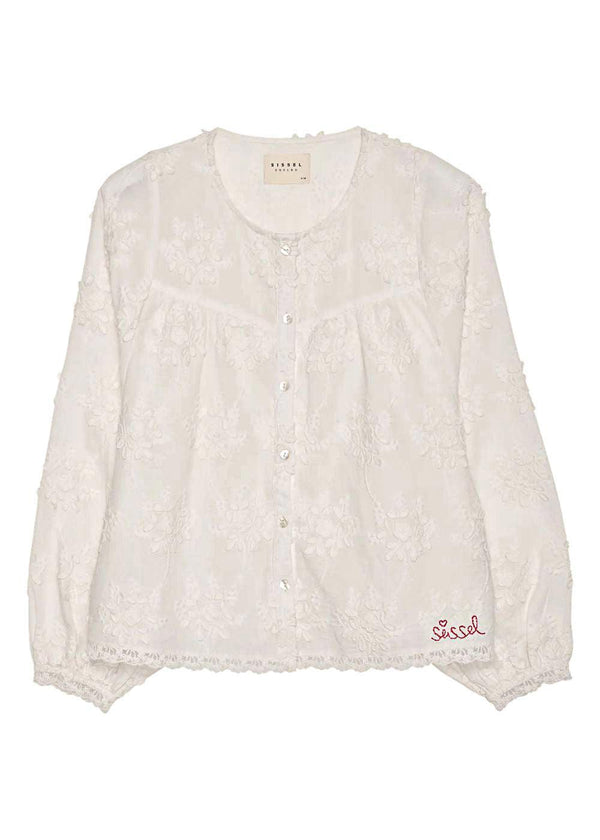 Delphine Top - Off White-Blouses-Sissel Edelbo-Butler Loftet