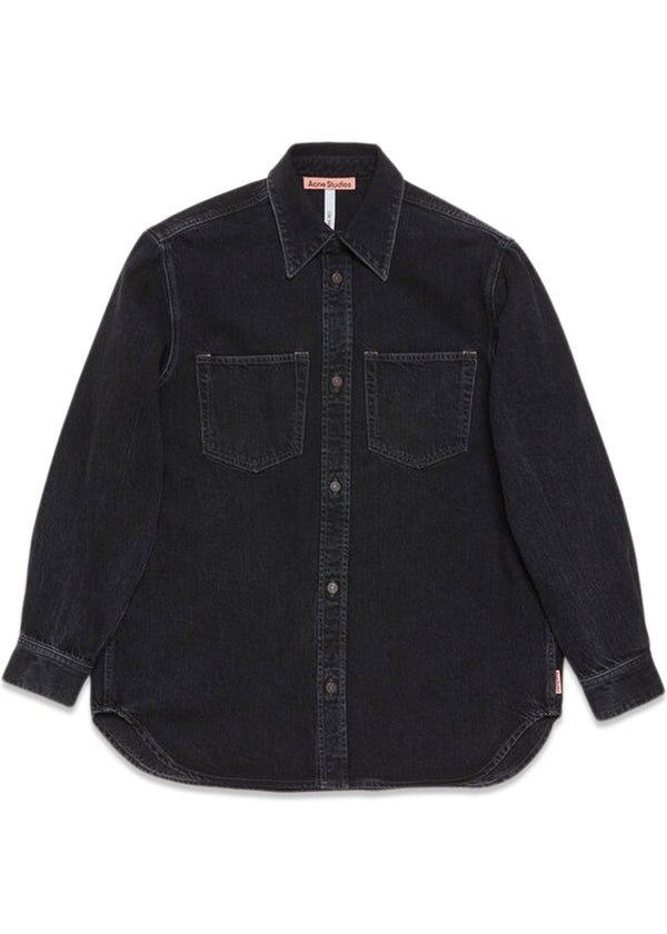 Denim Button Up Shirt - Black