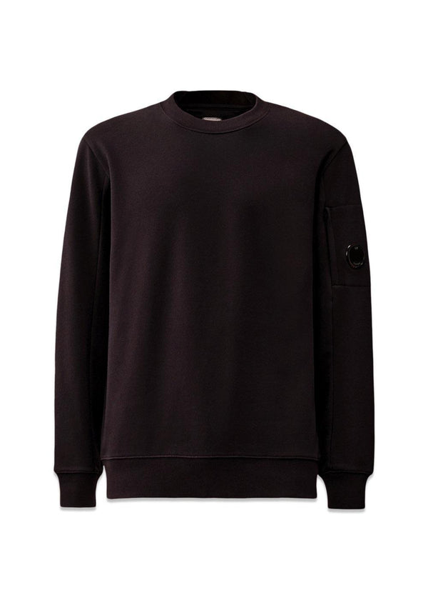 Diagonal Raised Fleece Crewneck Lens - Total Eclipse-Sweatshirts-C.P. Company-Butler Loftet