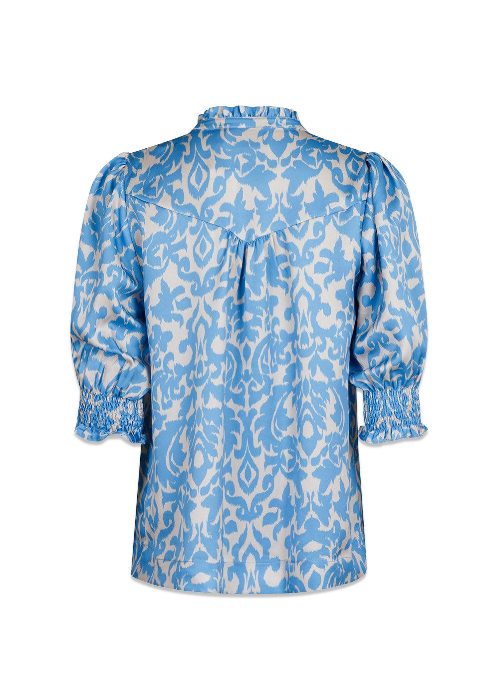 Diana Flower Blur Blouse - Light Blue