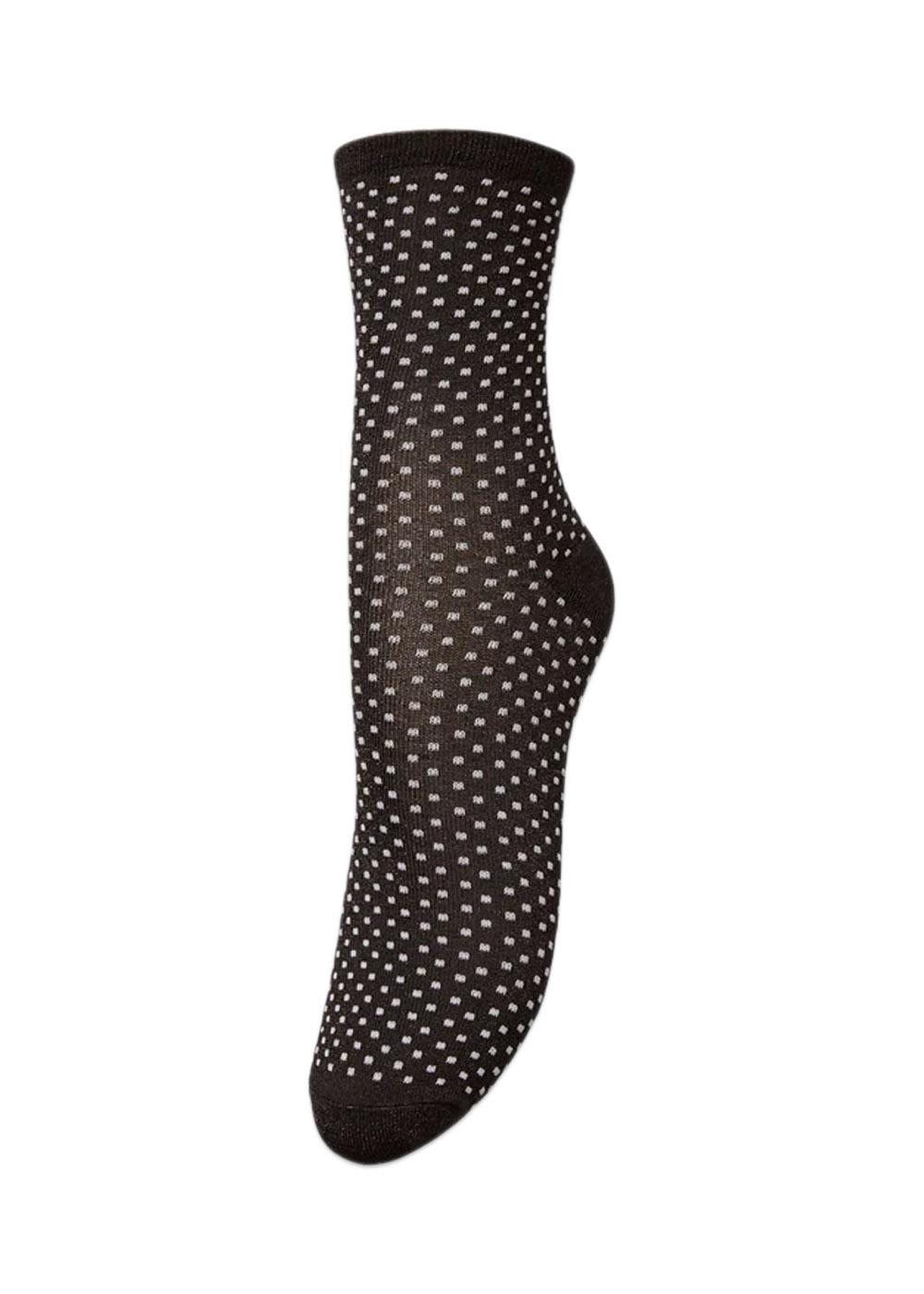 Dina Small Dots - Dark Brown-Socks/stockings-BeckSöndergaard-Butler Loftet