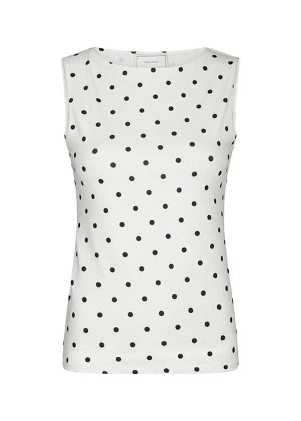 Ditty Jersey Dot Top - White-Top-Neo Noir-Butler Loftet