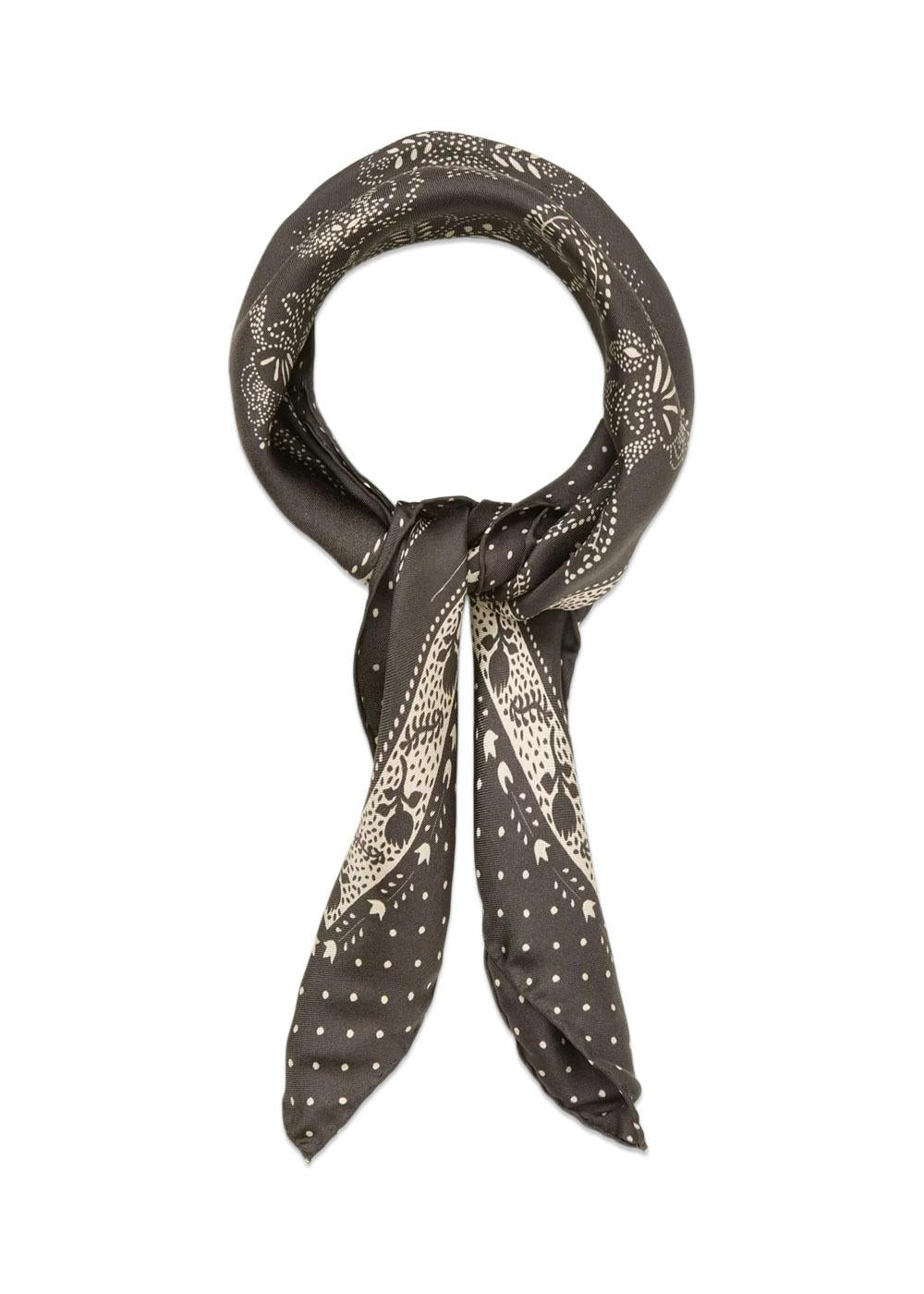 Dotted Flora Sia Scarf - Hot Fudge Brown-Scarf-BeckSöndergaard-Butler Loftet