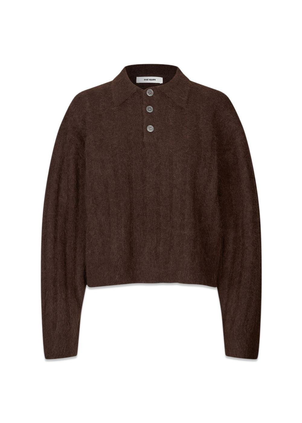 Dream Knit Polo - Brown-Knitwear-Oval Square-Butler Loftet