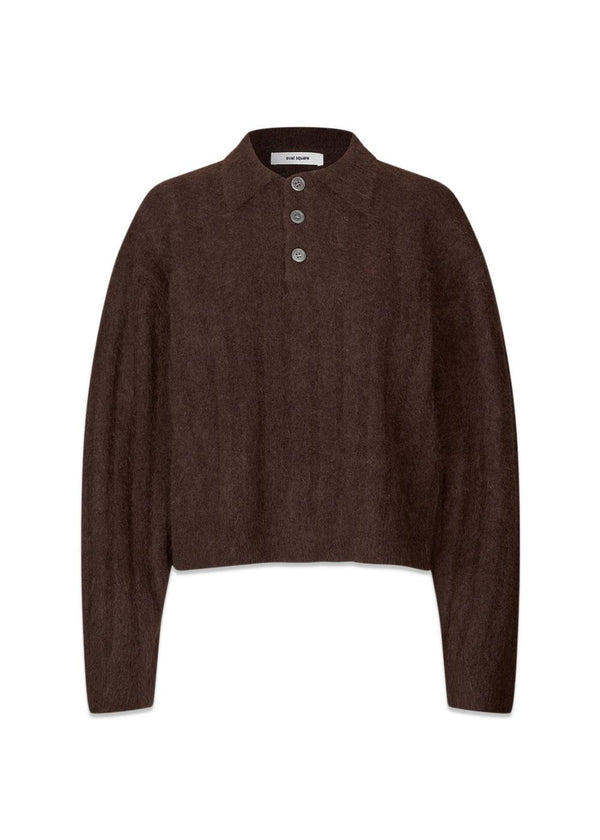 Dream Knit Polo - Brown-Knitwear-Oval Square-Butler Loftet