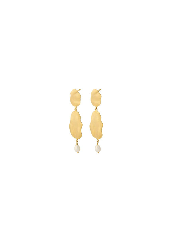 Pernille Corydons Drift Earrings length 50 mm - Gold. Køb øreringe her.