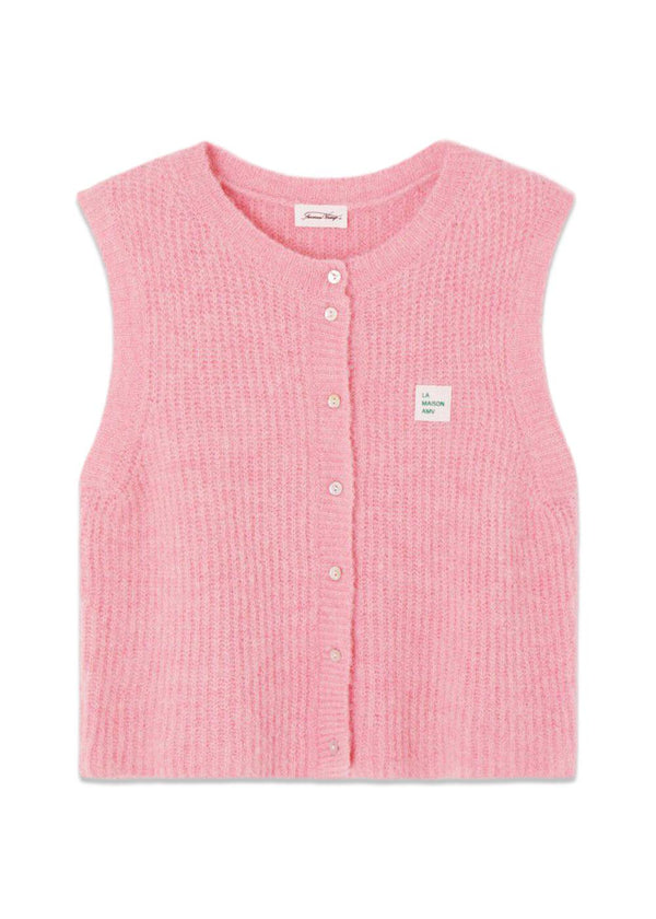 EAST VEST - Orchid Melange-Knitwear-American Vintage-Butler Loftet