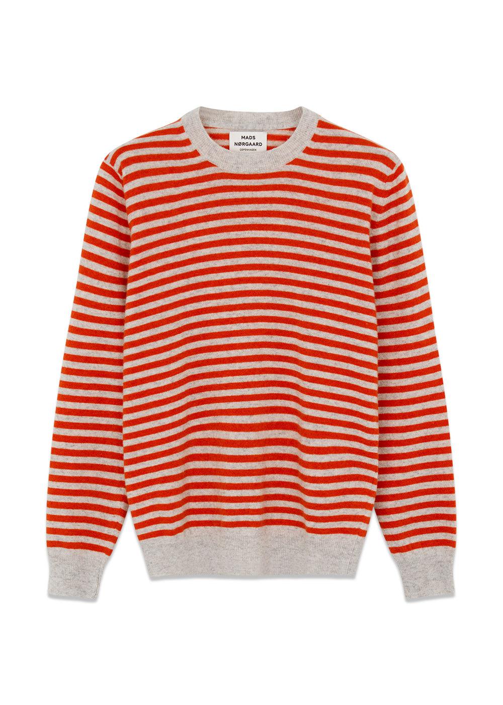 Eco Wool Stripe Kasey Sweater - Puffins Bill/Bright Grey Mela