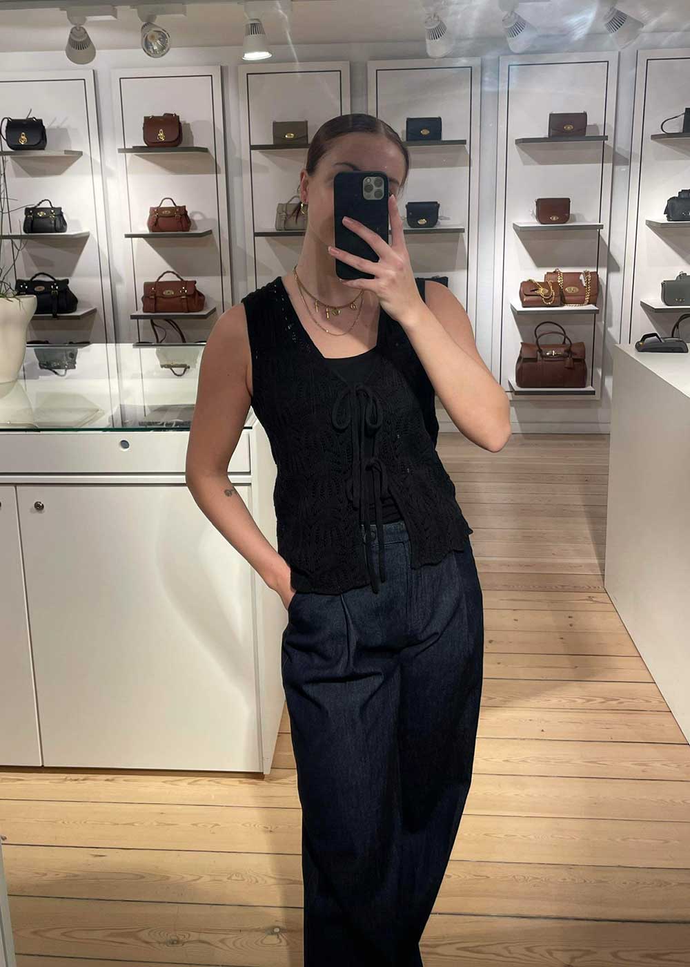 Egypt Crochet Vest - Black-Top-The Garment-Butler Loftet