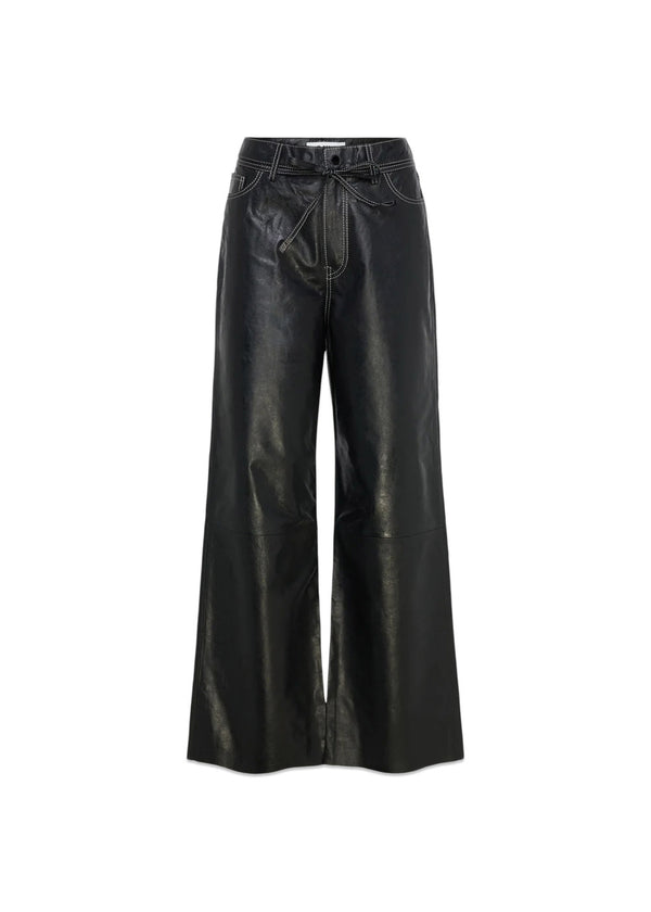 Elijah - Polished Leather - Black-Pants-DAY Birger et Mikkelsen-Butler Loftet