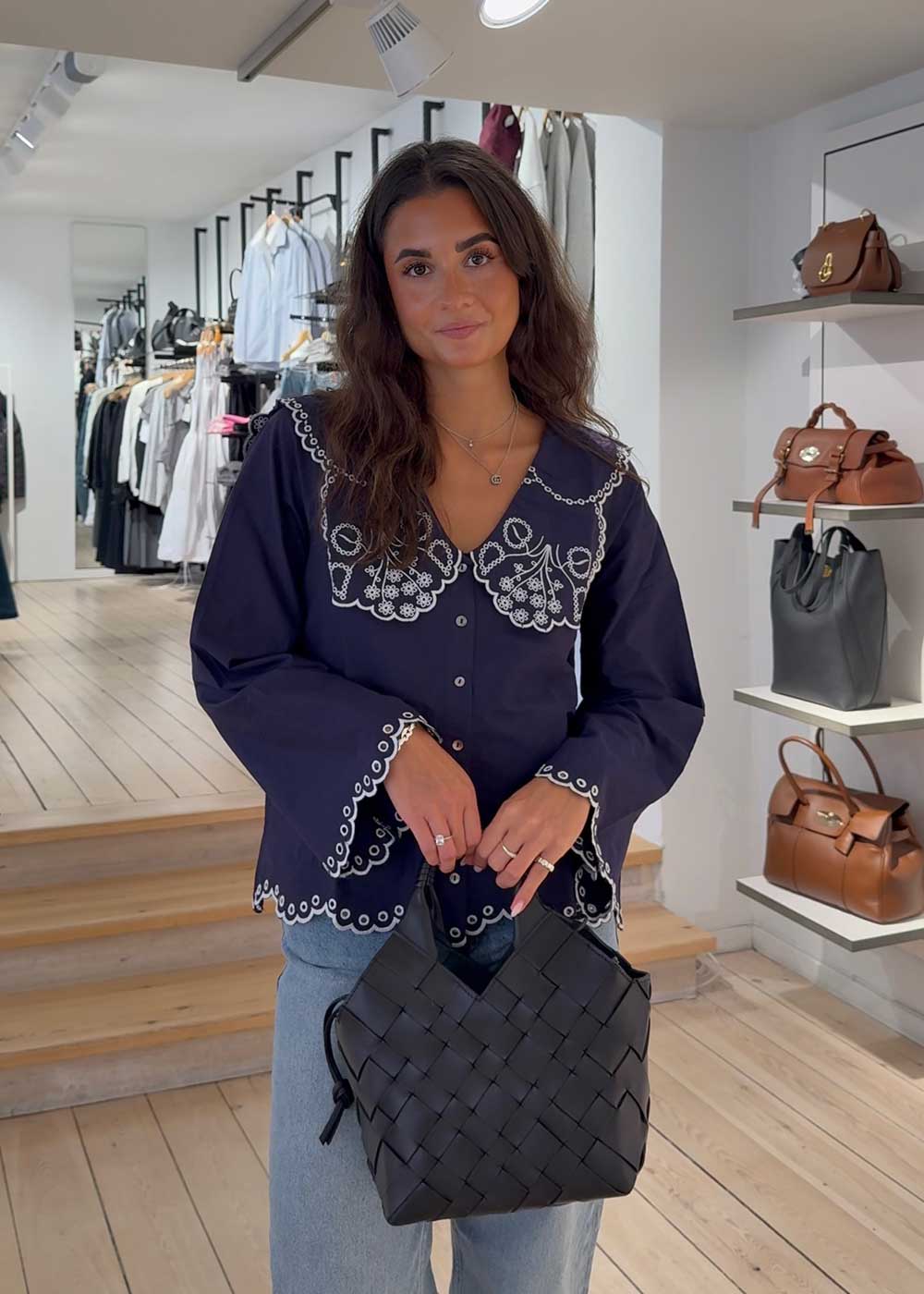 Elysia Shirt - Navy-Blouses-Sissel Edelbo-Butler Loftet