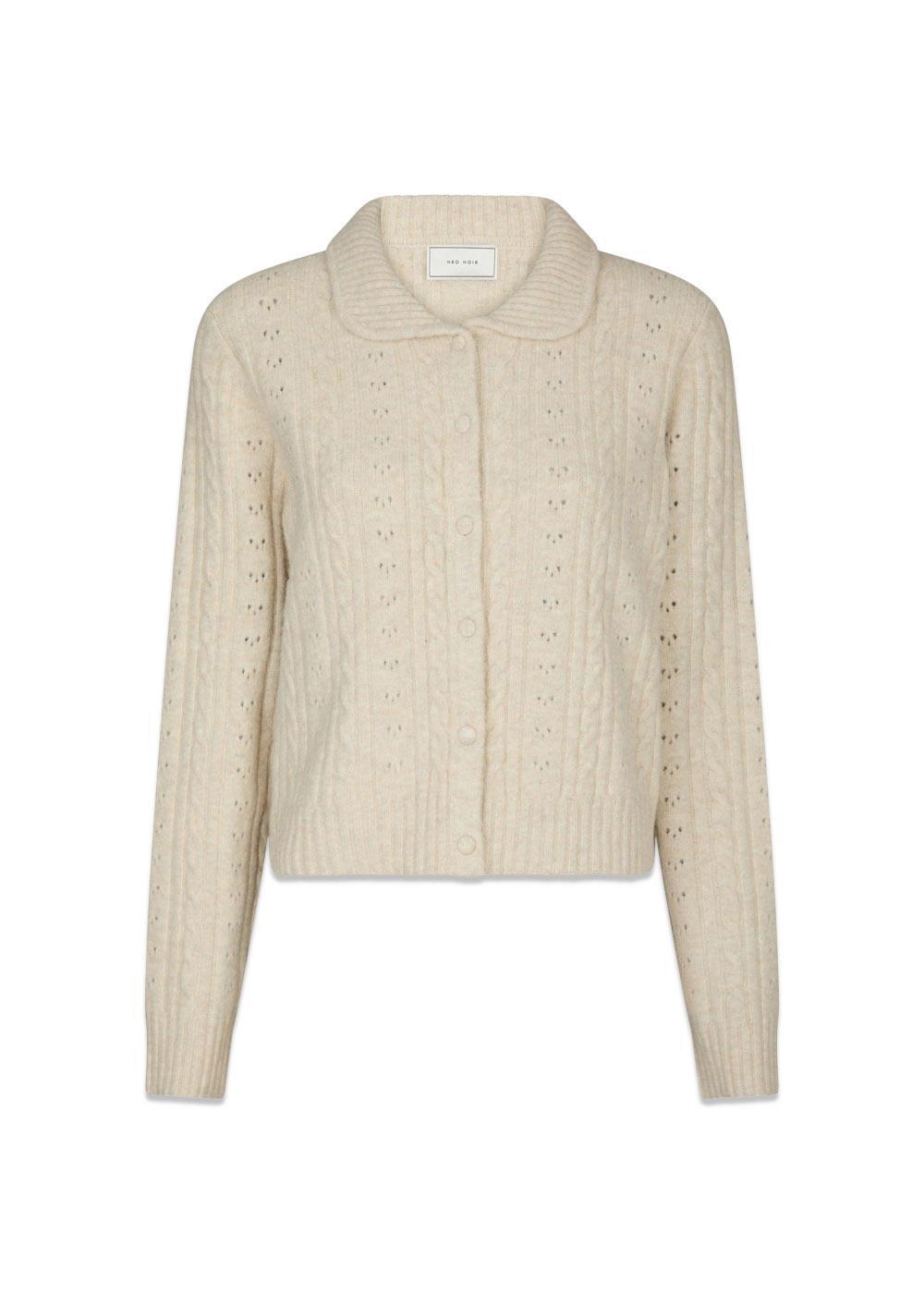 Emelie Knit Cardigan - Ivory-Knitwear-Neo Noir-Butler Loftet
