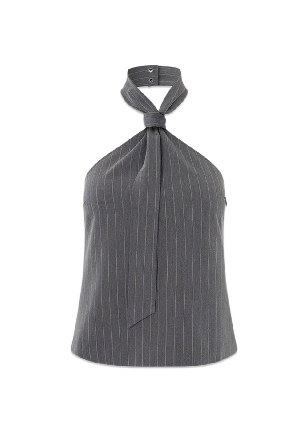 EmiliaMD tie top - Grey Pinstripe