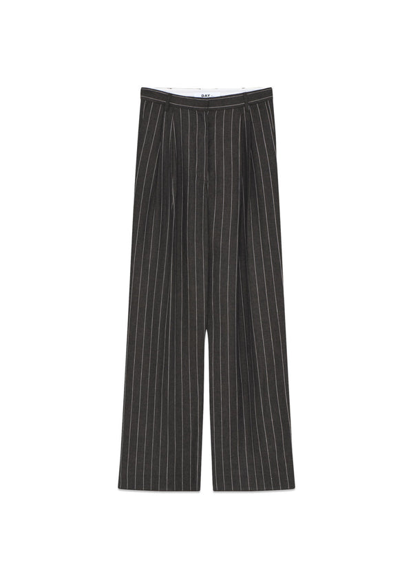 Enzo - Casual Linen Stripe - Chocolate Brown