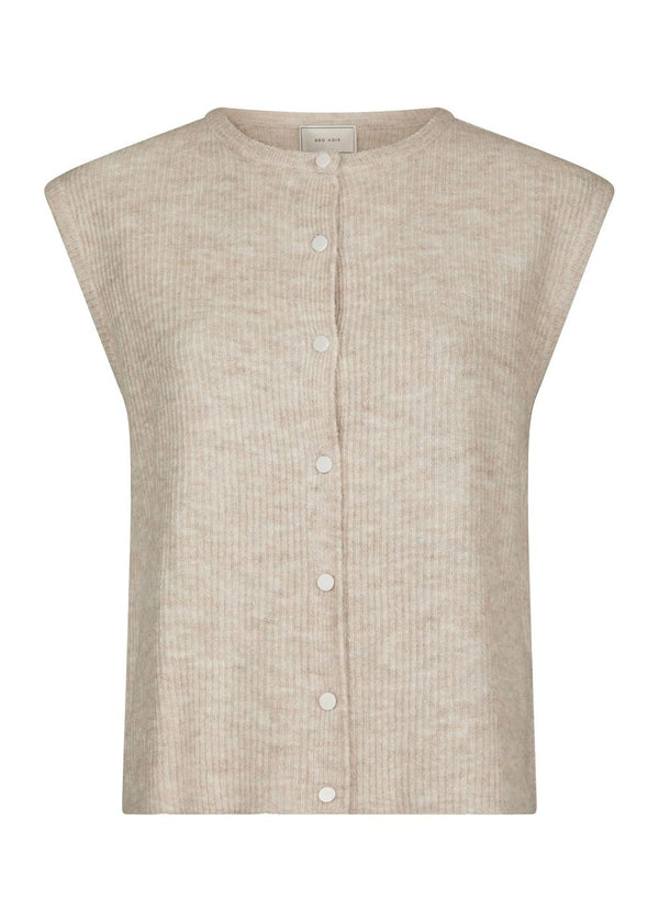 Everest Knit Vest - Sand Melange-Knitwear-Neo Noir-Butler Loftet