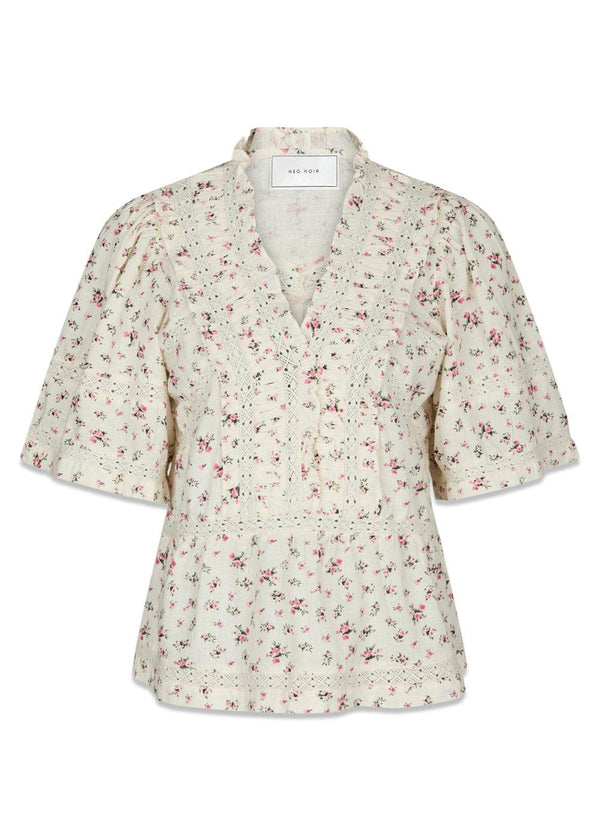 Evienne Floral Blush Top - Rose-Top-Neo Noir-Butler Loftet