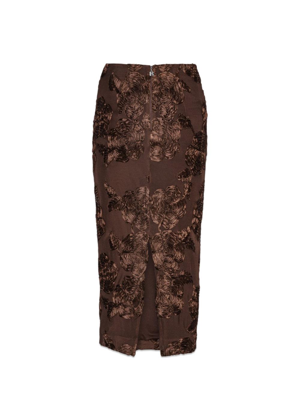 FLOWER MESH PENCIL SKIRT - Chicory Coffee-Skirts-Rotate-Butler Loftet