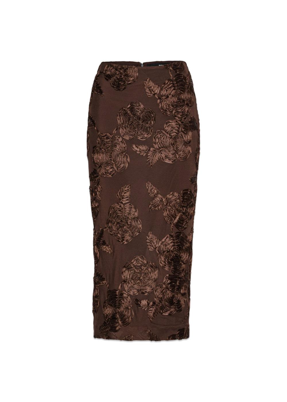 FLOWER MESH PENCIL SKIRT - Chicory Coffee-Skirts-Rotate-Butler Loftet
