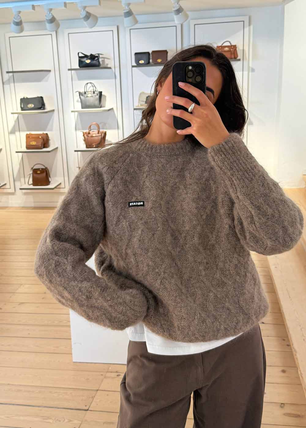 FLUFFY KNIT JUMPER - Pine Bark-Knitwear-Rotate-Butler Loftet