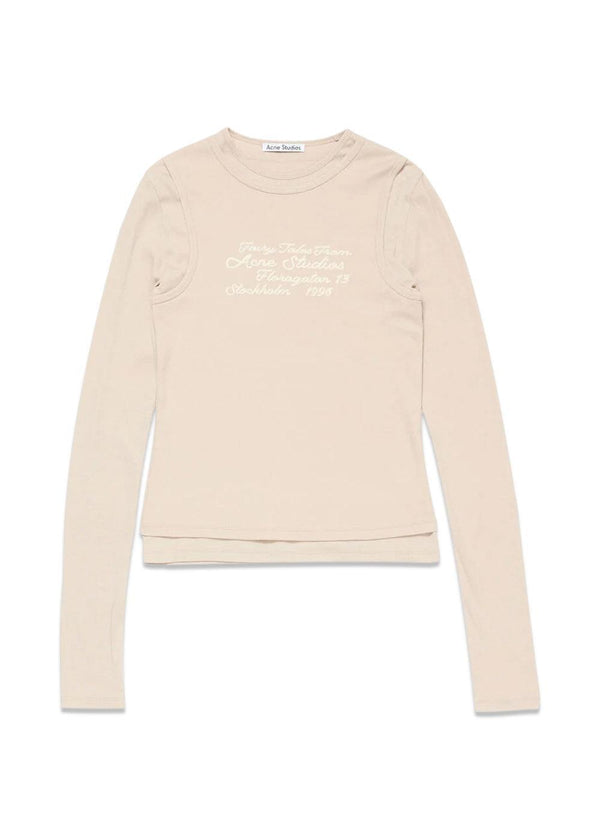FN-WN-TSHI000802 - Oatmeal Beige-T-shirts-Acne Studios-Butler Loftet