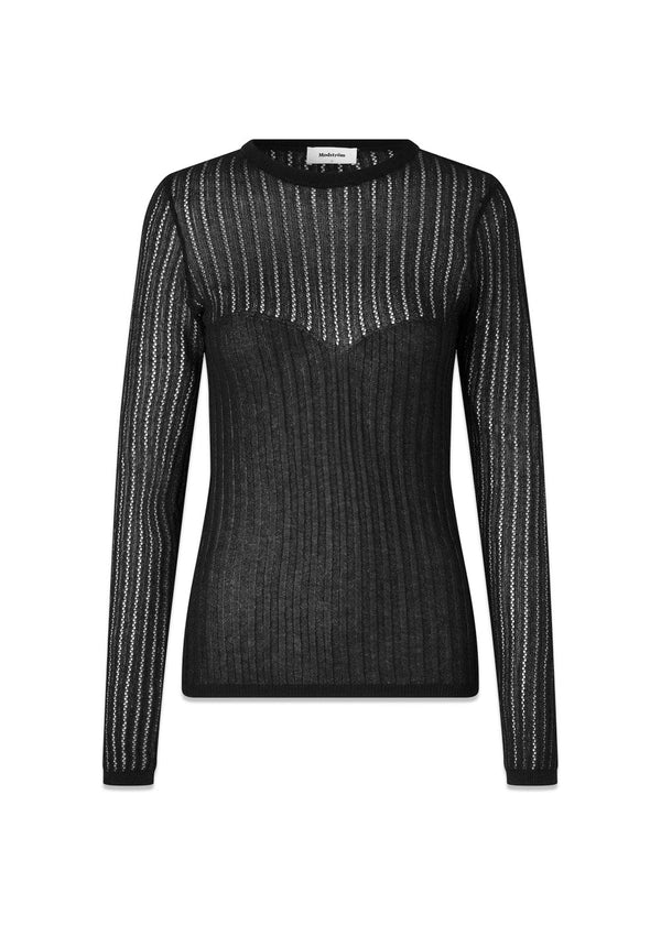 FaddieMD o-neck - Black-Blouses-Modström-Butler Loftet