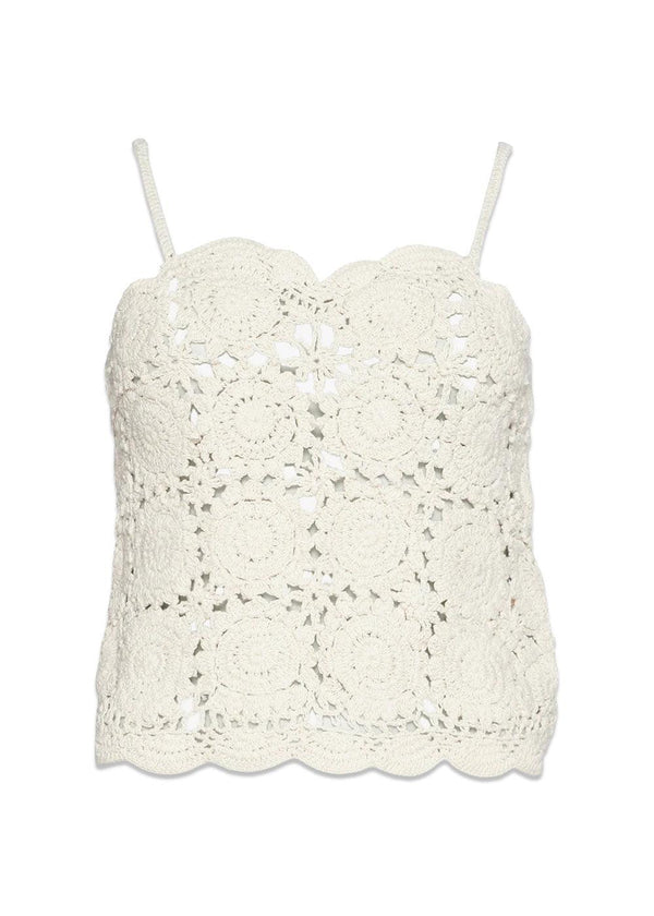 Sissel Edelbos Faith Crochet Top - Bone White. Køb toppe her.