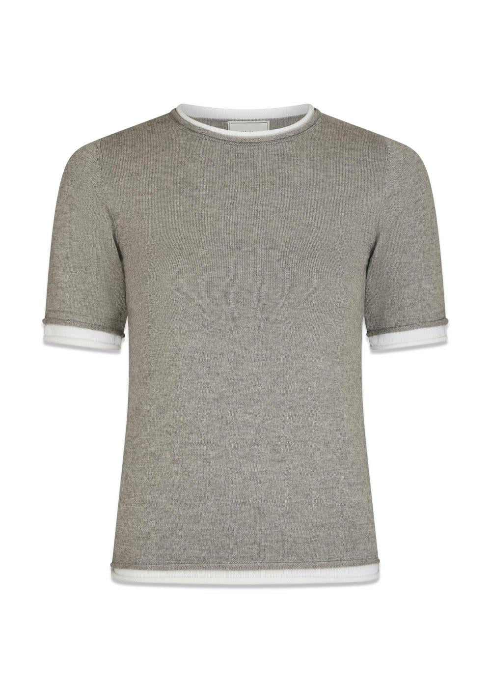 Fauna Double Knit Tee - Light Grey Melange-T-shirts-Neo Noir-Butler Loftet