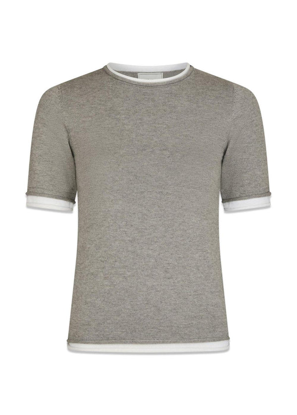 Fauna Double Knit Tee - Light Grey Melange-T-shirts-Neo Noir-Butler Loftet