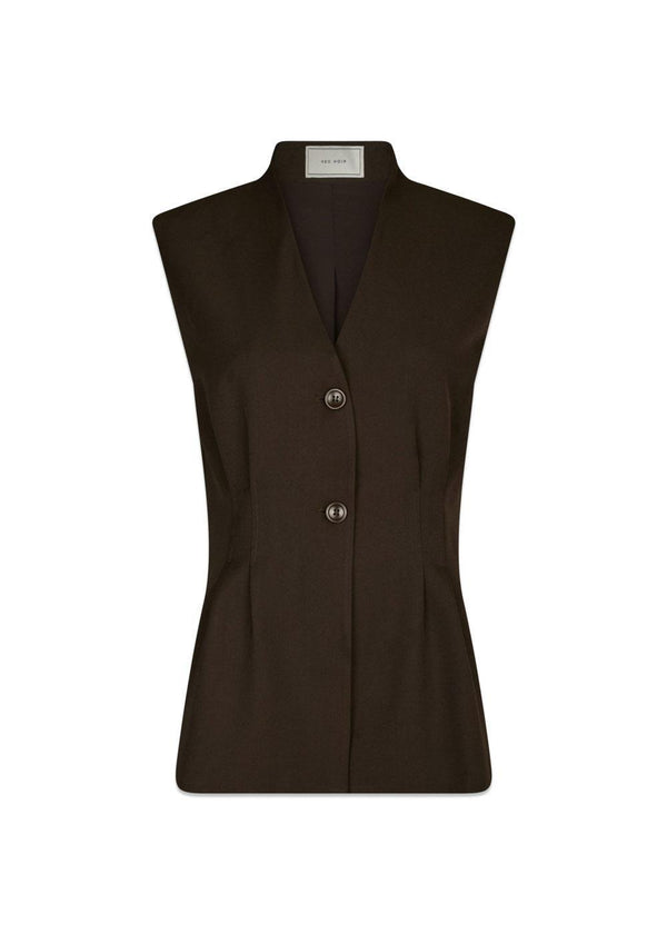 Finna Structure Vest - Dark Brown-Blazers-Neo Noir-Butler Loftet