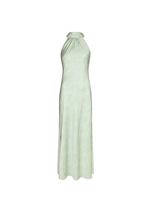 Fiona Pattern Satin Dress - Light Green-Dress-Neo Noir-Butler Loftet