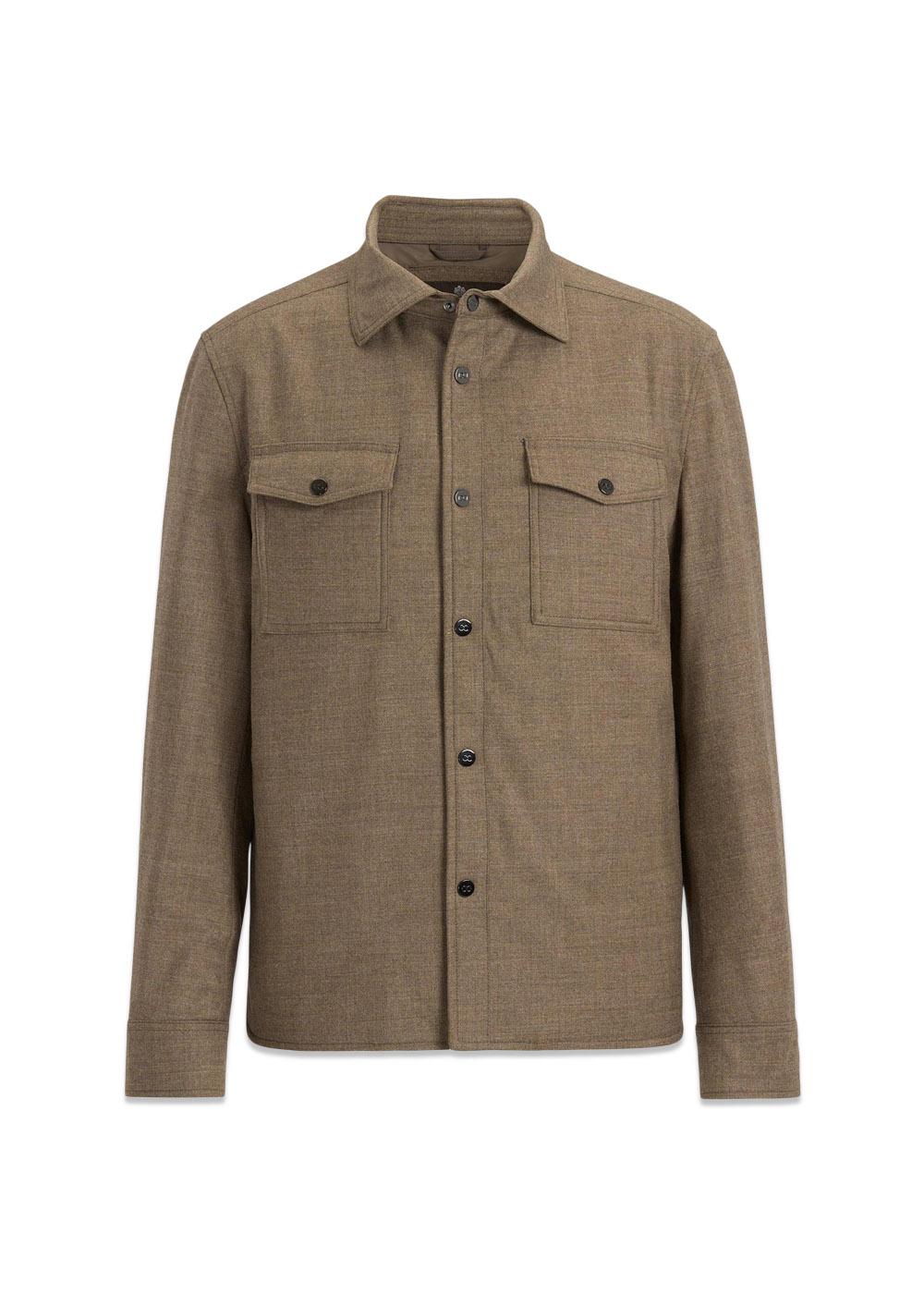 Flanell Shirt Jacket - Walnut Beige-Outerwear-Oscar Jacobson-Butler Loftet