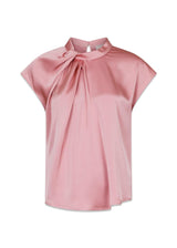 Fleur Drapy Satin Blouse - Light Pink