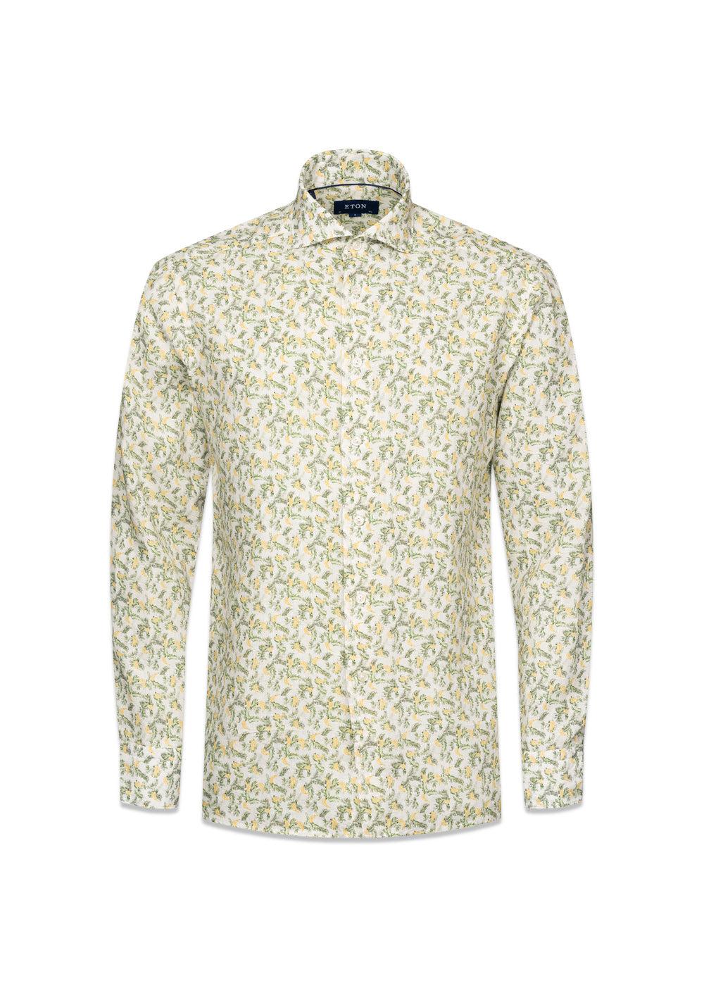 Floral Linen Shirt - Green