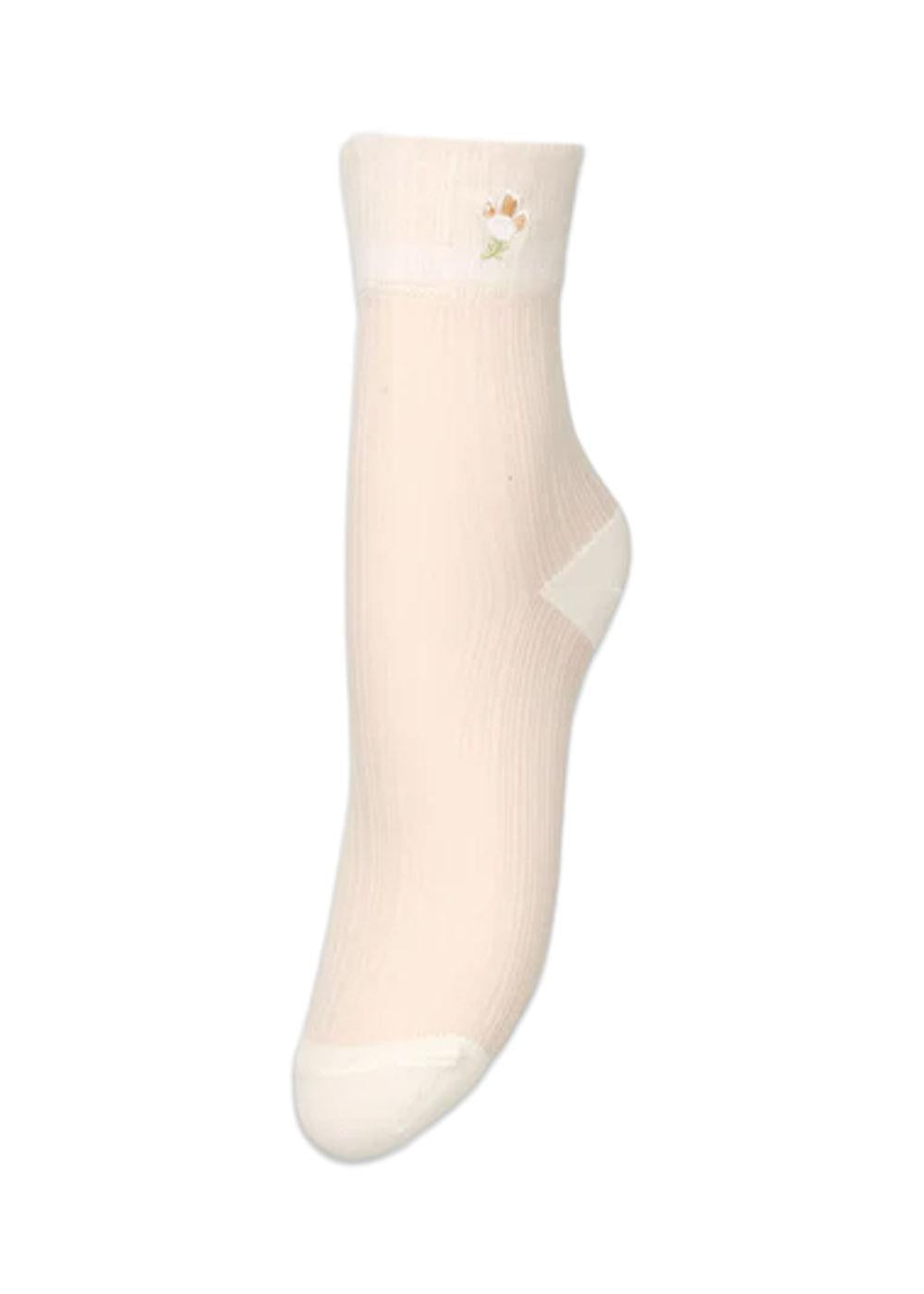 Floral Sheer Sock - Birch White-Socks/stockings-BeckSöndergaard-Butler Loftet