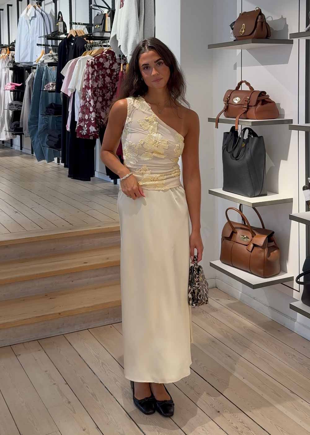 Florini Big Flower Mesh Top - Light Yellow-Top-Neo Noir-Butler Loftet
