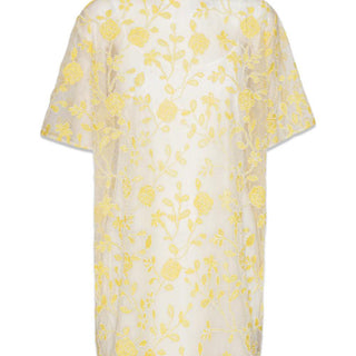 Flower Beads Boxy Dress - Egret Comb.-Dress-Rotate-Butler Loftet