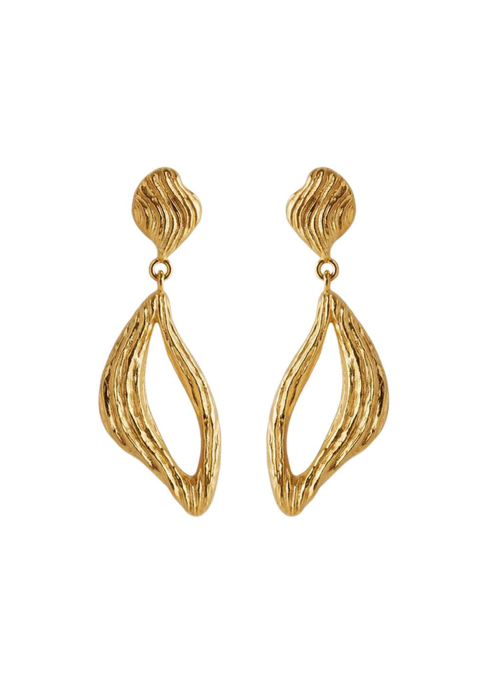 Flowing Dreams Earrings length 30 mm - Gold