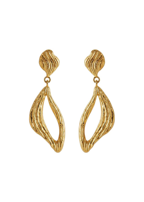 Flowing Dreams Earrings length 30 mm - Gold