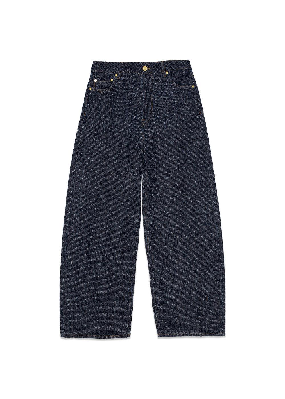 Fluffy Denim Wide Jeans - Rinse