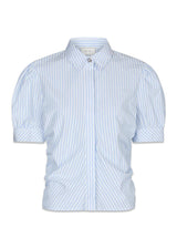 Frannie Stripe Shirt - White/Light Blue-Blouses-Neo Noir-Butler Loftet