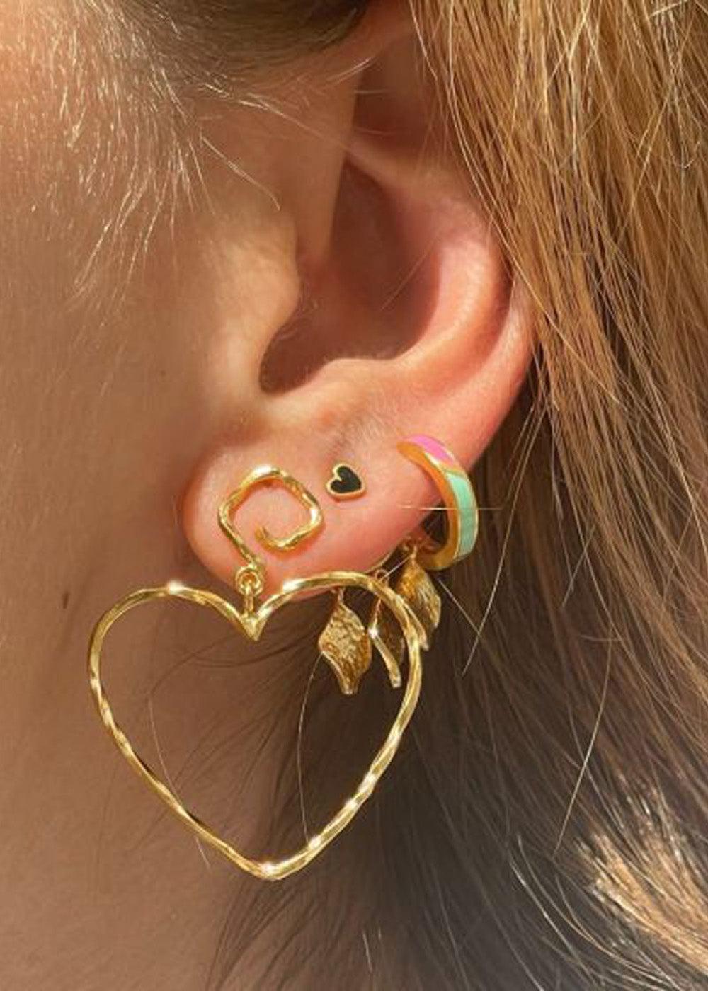 Funky Heart Earring - Goldplated