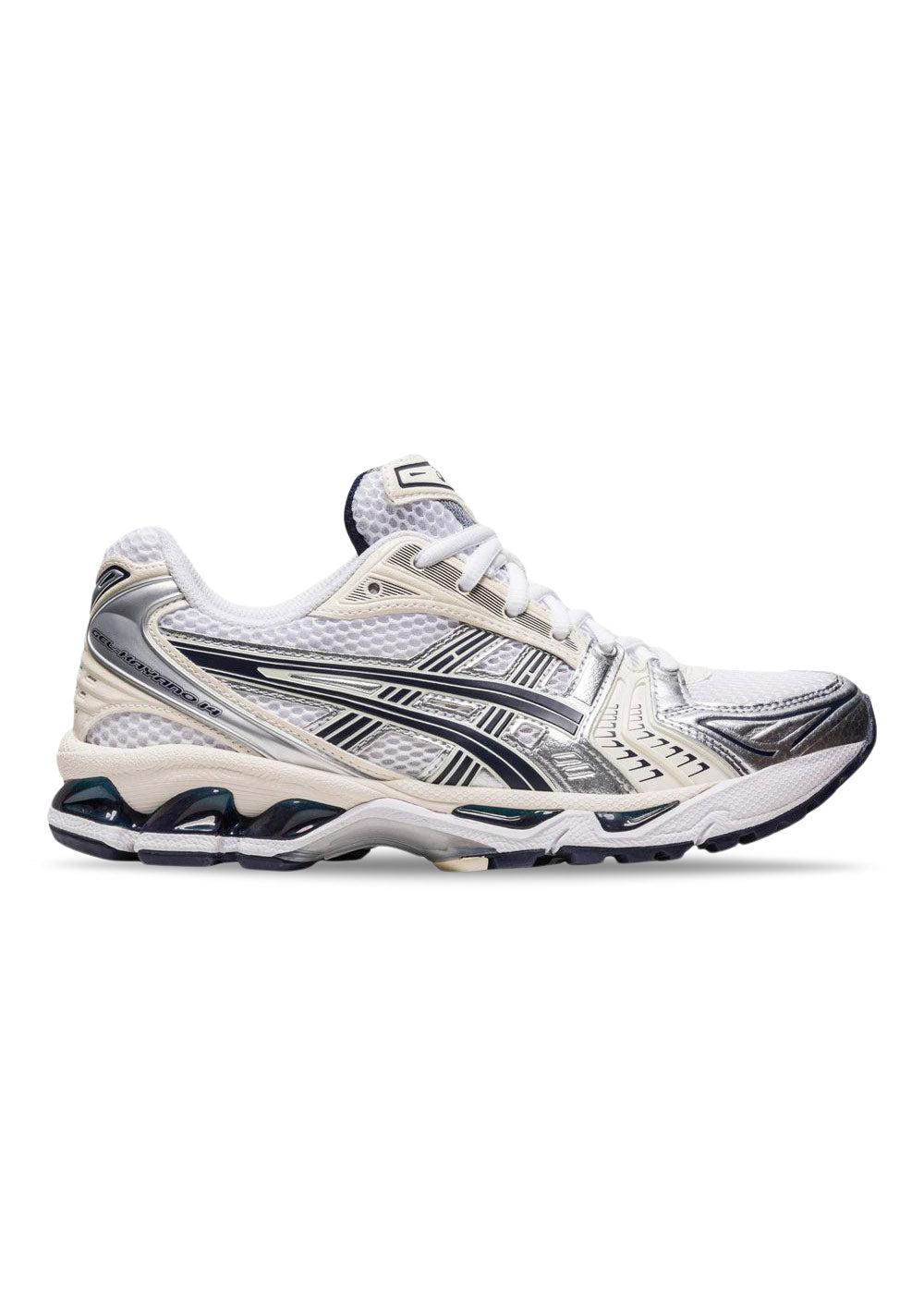 Asics' GEL-KAYANO 14 - White/Midnight. Køb sneakers her.