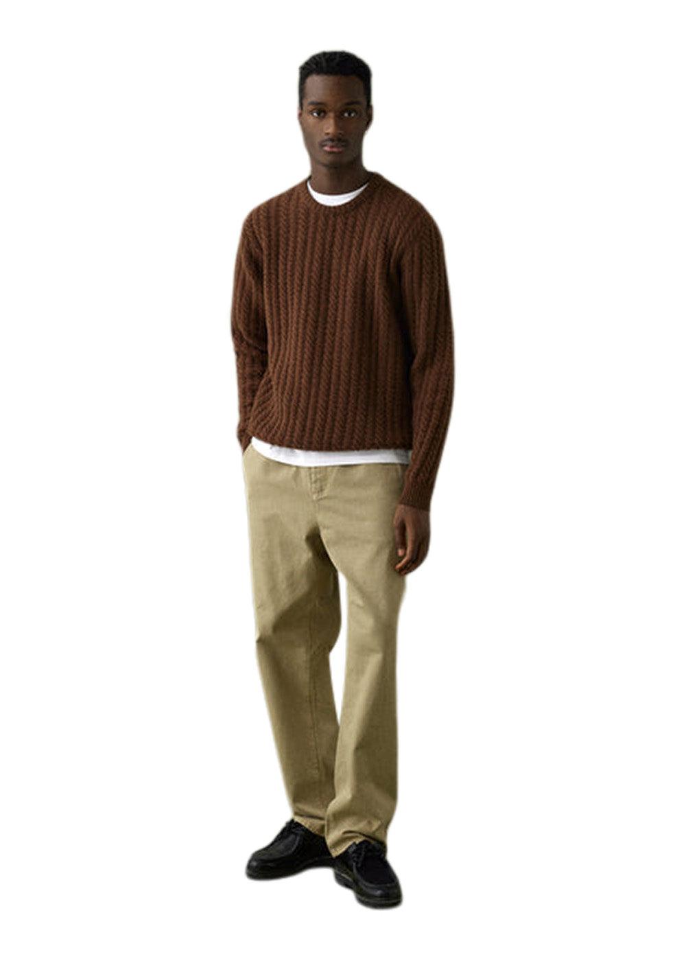 GLEN CABLE KNIT - Brown