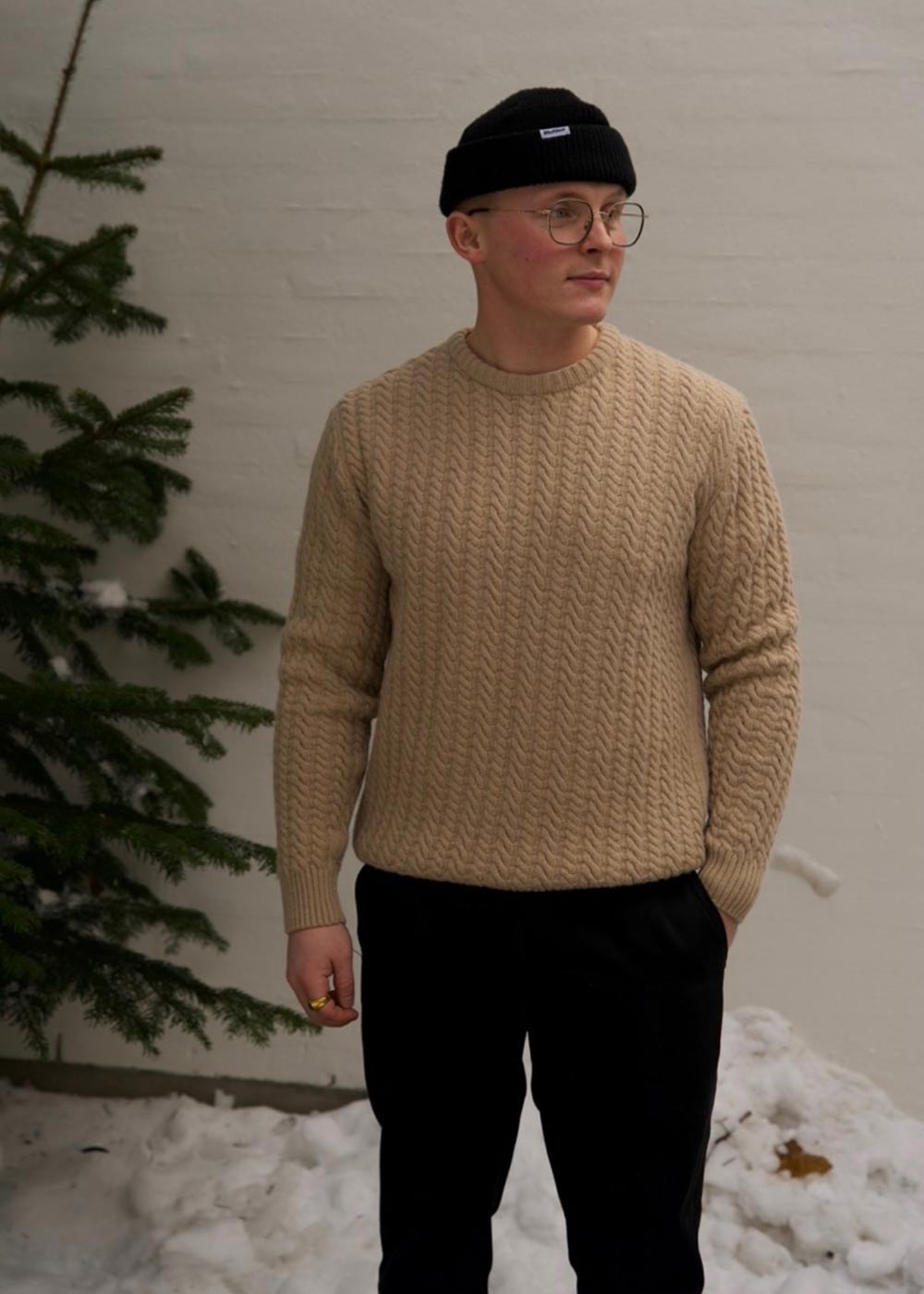 GLEN CABLE KNIT - Corn-Knitwear-Forét-Butler Loftet