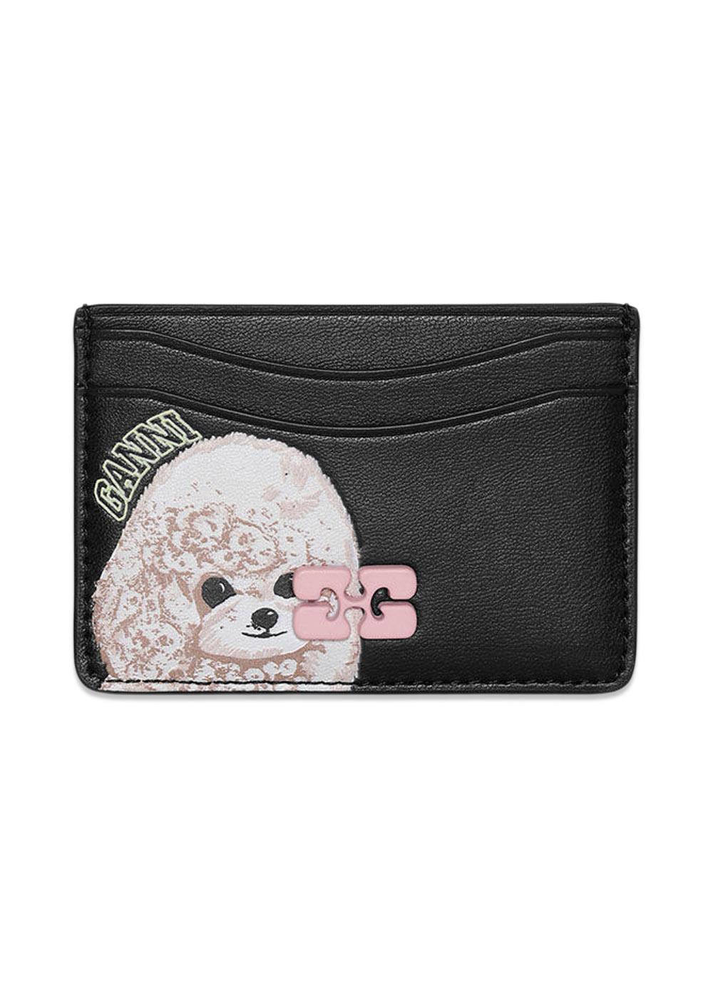 Ganni Bou Card Holder Animals - Black-Wallet/Purse-Ganni-Butler Loftet