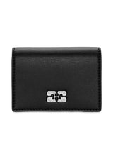 Ganni Bou Flap Card Holder Strass - Black-Wallet/Purse-Ganni-Butler Loftet