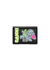 Ganni Card Holder With Flap Blue Dog - Black-Wallet/Purse-Ganni-Butler Loftet